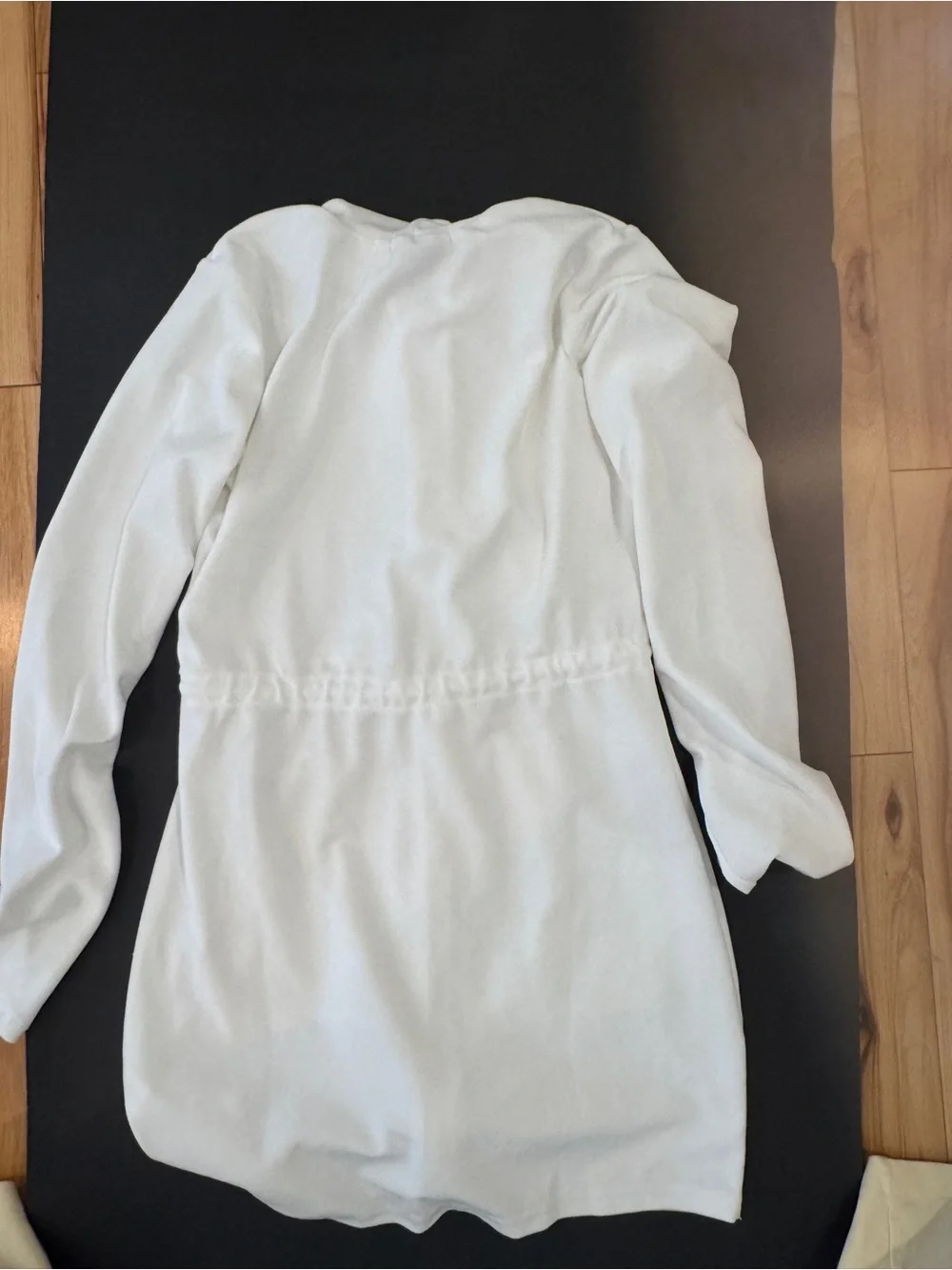 Frankie's Bikinis White Hooded Terrycloth Coverup with Drawstring